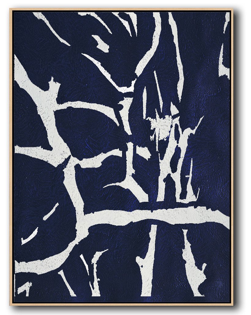 Navy and White Painting #NV5B - Click Image to Close